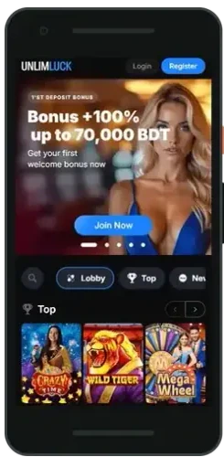 UnlimLuck app on a smartphone